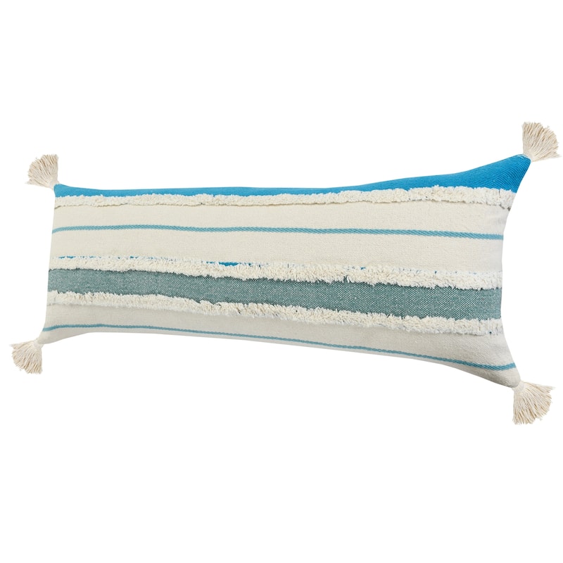 Sevita Turquoise Quarry Striped Throw Pillow, Single or Set of 2