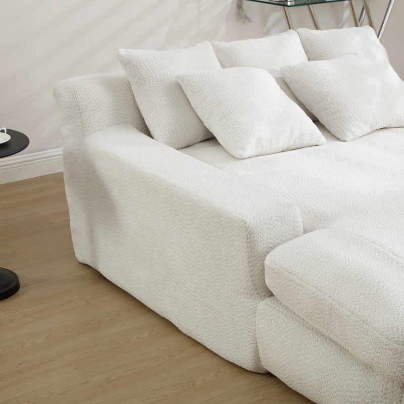 Chenille 2 Seater Sofa Bed for Home Theater, 66.93 Inch Wide Upholstered Lovesleeper Sofa with Pillows for Living Room, Club