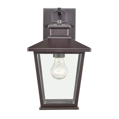 Millennium Lighting Bellmon 1 Light Outdoor Wall Sconce in Powder Coat Bronze with Clear Glass Shade