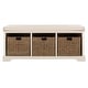 preview thumbnail 2 of 8, SAFAVIEH Lonan White 3-drawer Wicker Storage Bench - 47" W x 16.1" L x 19.9" H