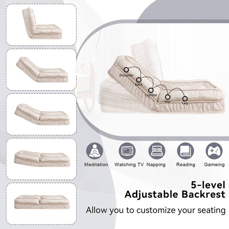 Upholstered Dog Bed with 5 Adjustable Positions, Massage Pillow & 2 Soft Pillows
