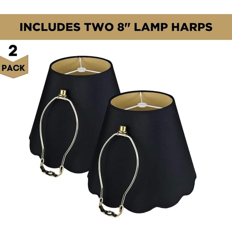 Royal Designs Scallop Empire Lamp Shade Set of 2 - 7 x 13 x 10