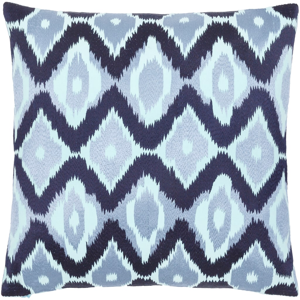 Krishae Ikat Embroidered Throw Pillow