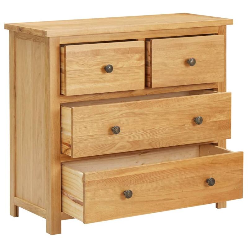 vidaXL Chest of Drawers 31.5"x13.8"x29.5" Solid Oak Wood