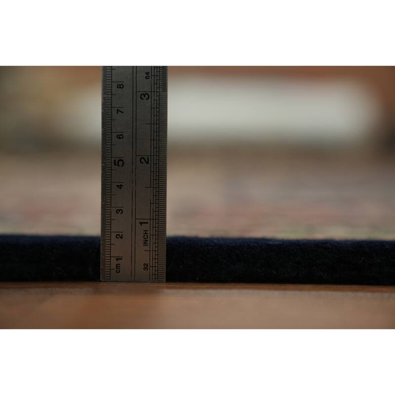 Hand Knotted Oriental 100% Wool Carpet Traditional All-Over Navy Blue & Blues Tabriz Area Rug - 10' 7'' X 7' 9''