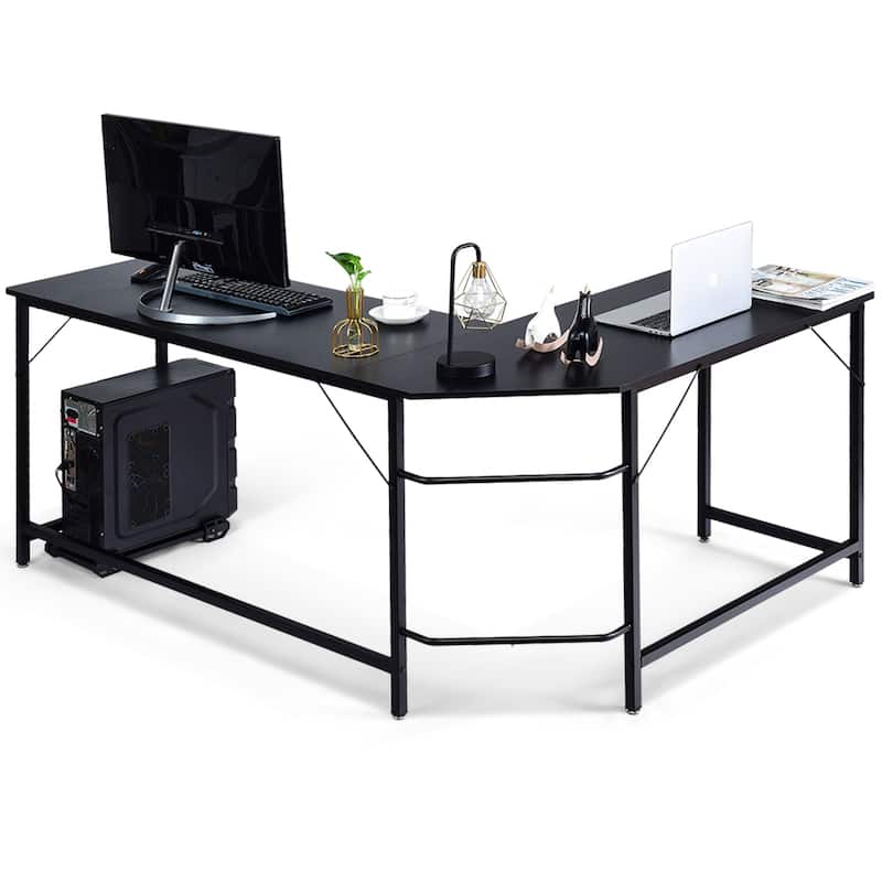 Costway L-Shaped Computer Desk Corner Workstation Study Gaming Table