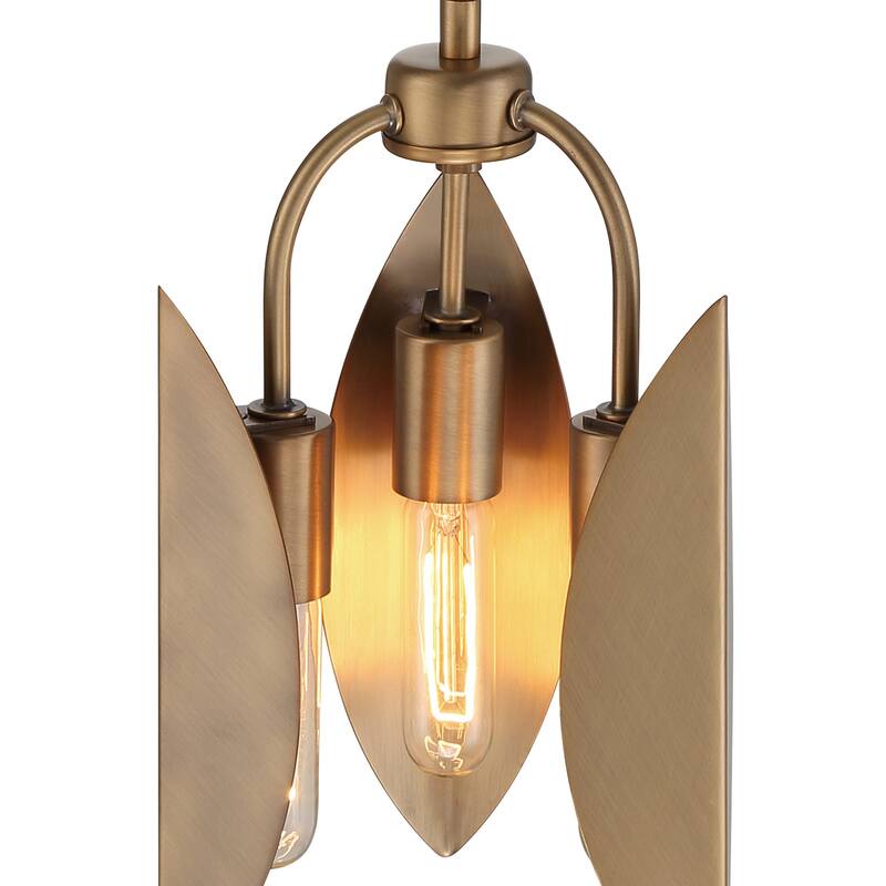 Eden 8.5 in. 3-Light Old Satin Brass Pendant Light