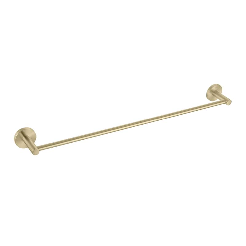 Circular 24 inch Bathroom Towel Bar - Brush Gold