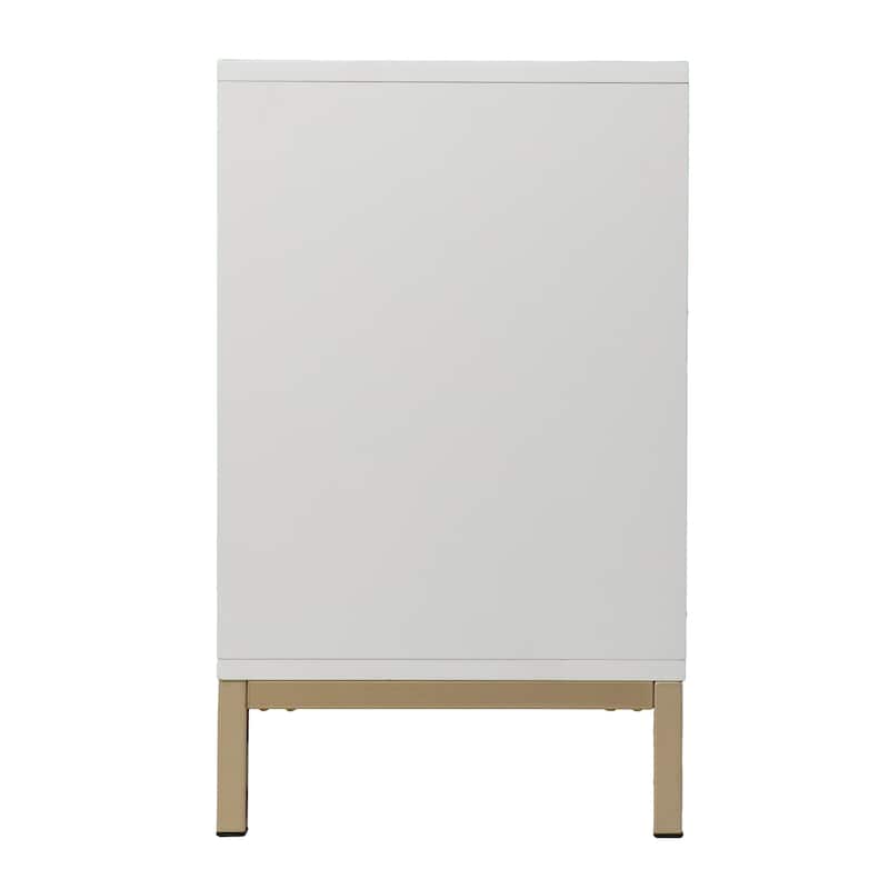 SEI Furniture Gliday Contemporary Decorative 2-Door Buffet Accent Cabinet with Gold Hardware