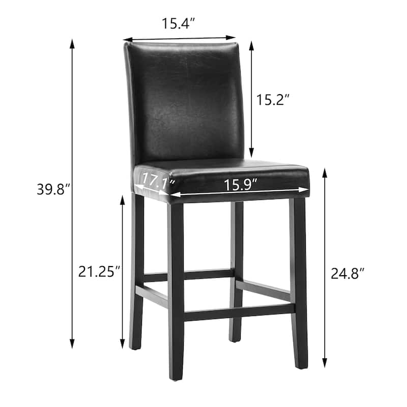 24 Inches Counter Height Bar Stools with Back Set of 2