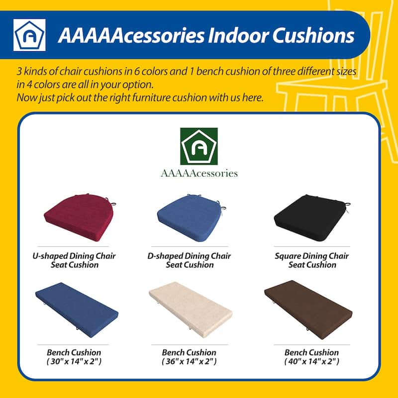 AAAAAcessories 17 in. X 16 in.Indoor Strap Non-slip Chair Cushion for Multi-scenario Setups (2 Pack) - N/A