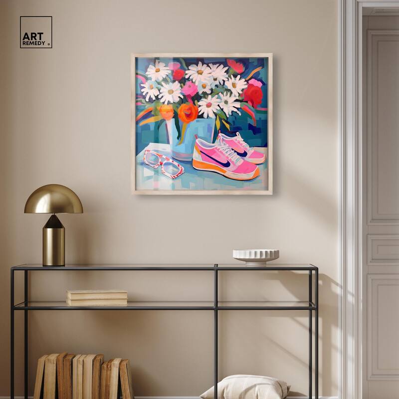 Whimsical Sneakers Flower Vase Shadowbox by Art Remedy
