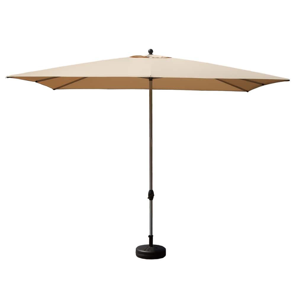 Rectangle Patio Umbrella With Crank Lift And Tilt Function,Beige(Base Not Included)