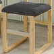 preview thumbnail 34 of 35, Corvus Caen Teddy Fabric Bar Stools with Wood Legs (Set of 2)