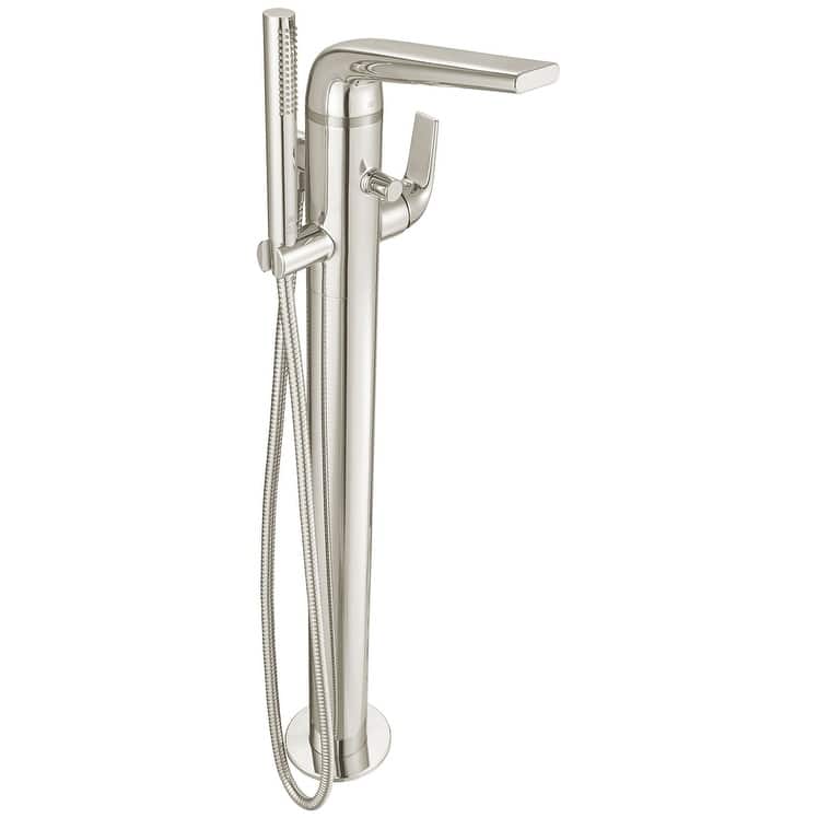 DXV DXV Modulus Floor Mounted Tub Filler with Built-In Diverter - - Platinum Nickel