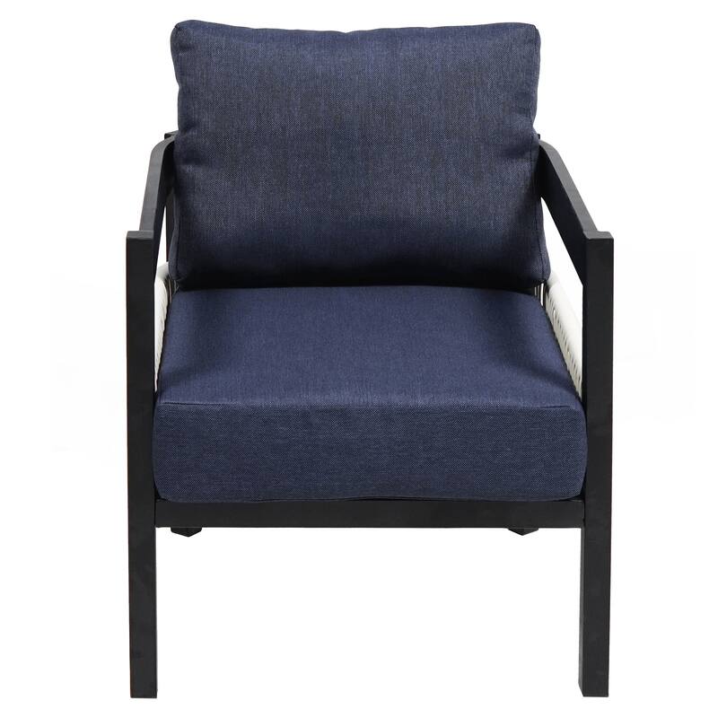 Multi-person Outdoor Iron Sofa Set with A table