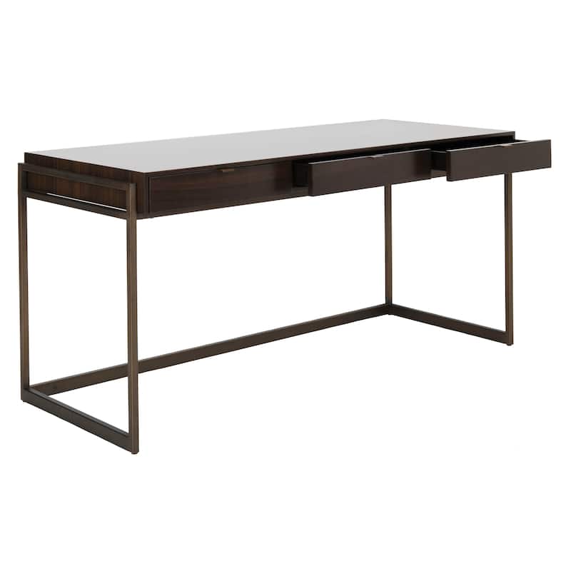 SAFAVIEH Couture Radunka 3-Drawer Smoked Eucalyptus Writing Desk