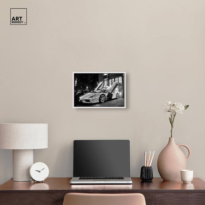 Glistening Tiger and Car Canvas by Art Remedy