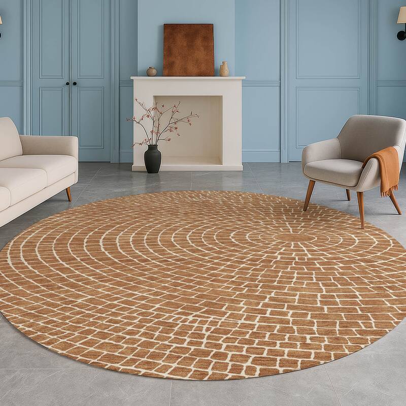 Machine Washable Indoor/ Outdoor Modern Gravity Chantille Rug