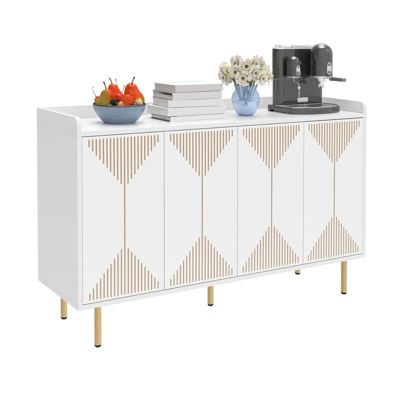 Moasis Modern 55" Sideboard Buffet Cabinet Carved Design