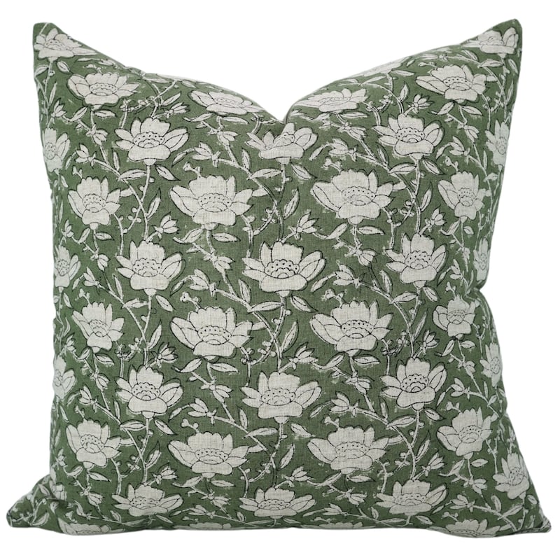 Cotton Linen Bohemian Block print pillow Cover- Dhruv - Pillow Covers - 22" x 22"