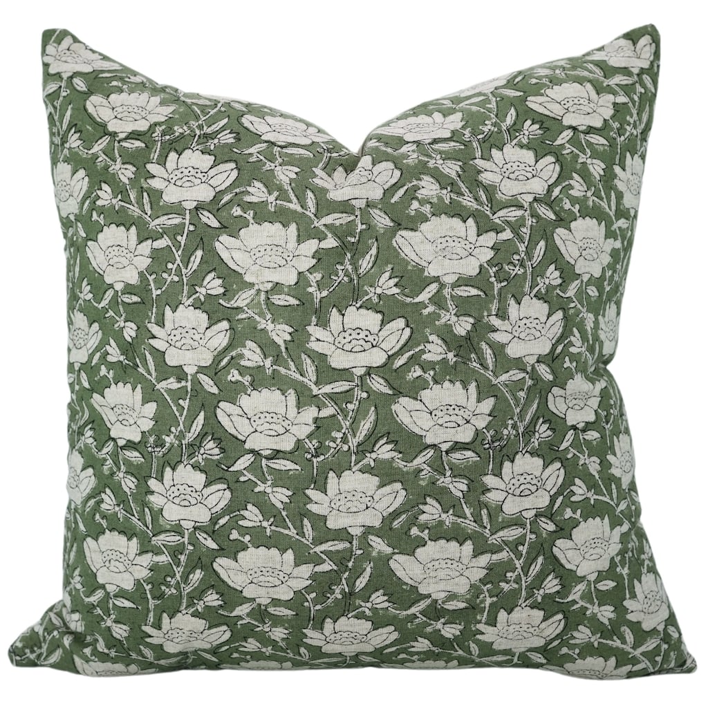 Cotton Linen Bohemian Block print pillow Cover- Dhruv