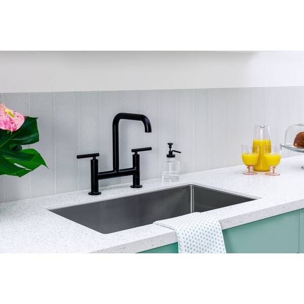 Shop Kohler K 7547 4 Purist Double Handle Bridge Kitchen Faucet