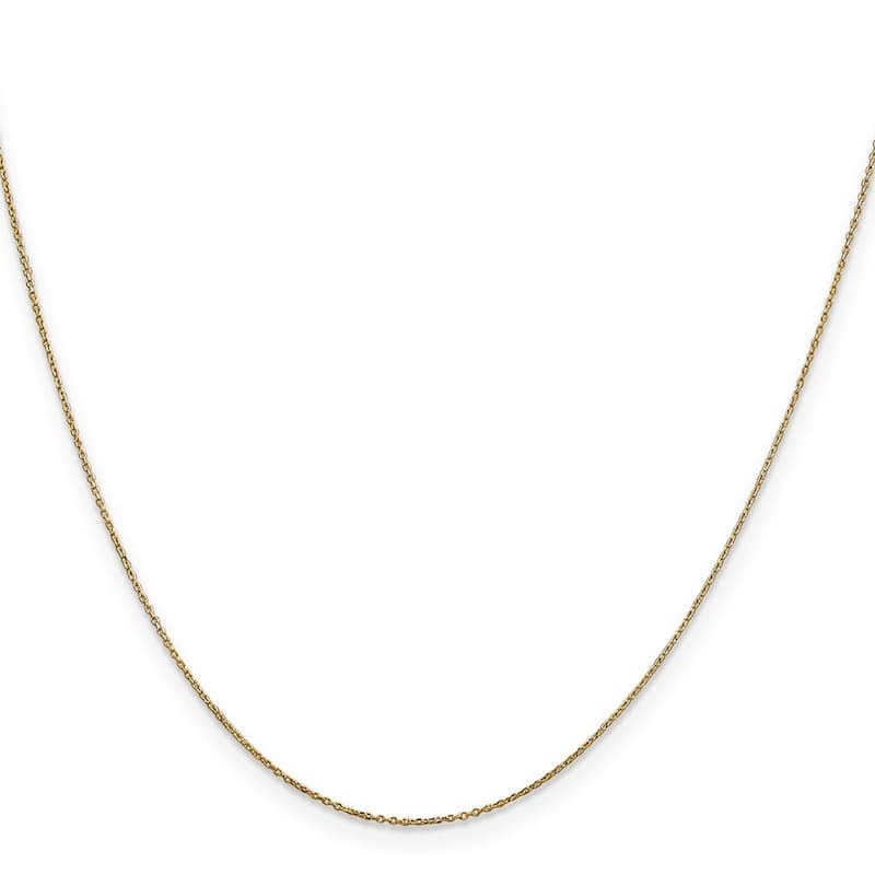 Curata 14k Yellow Gold Solid 0.6mm Diamond-cut Cable Chain Necklace Options: 16 18 20 24