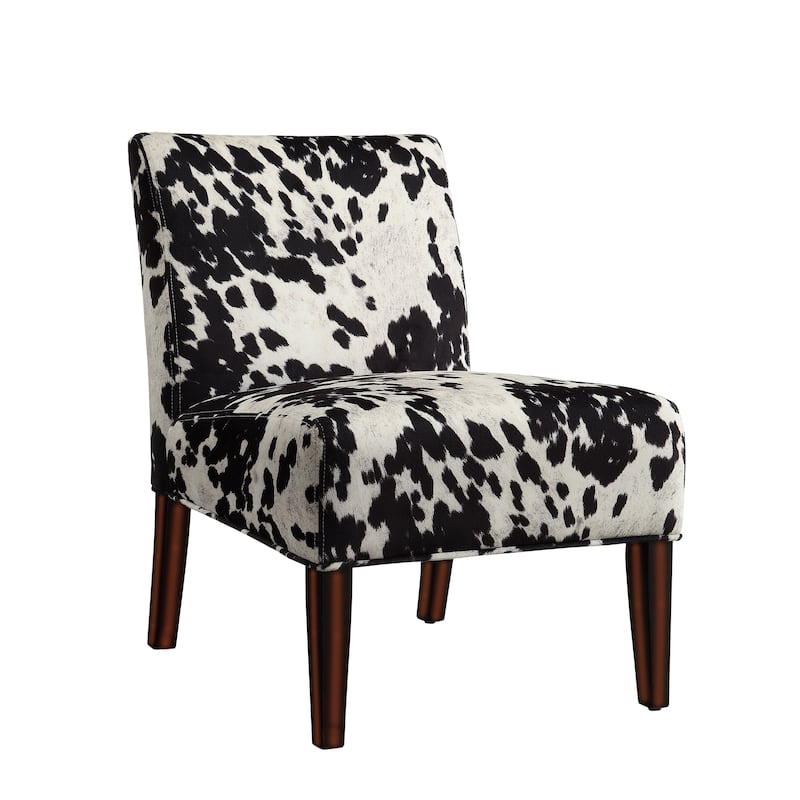 Black and White Faux Cow Hide Fabric Accent Chair by iNSPIRE Q Bold