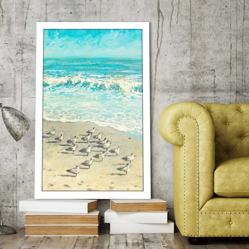 "Sandpiper Beach Party (Vertical)" Print on Acrylic