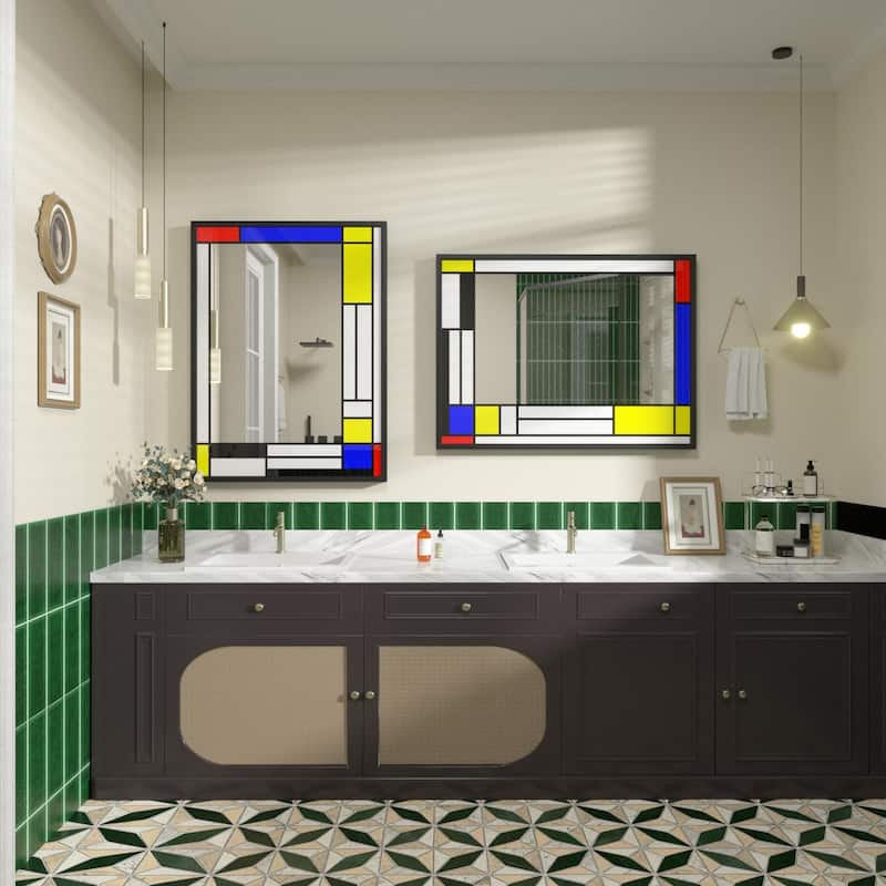Window Pane Wall Decor Bathroom Vanity Mirror Mounted