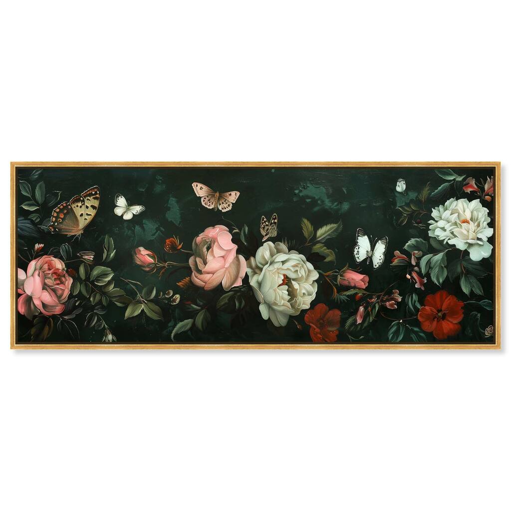 Emerald Floral II Panoramic Canvas by Art Remedy