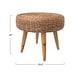preview thumbnail 5 of 4, Hand-Woven Water Hyacinth and Teakwood Stool