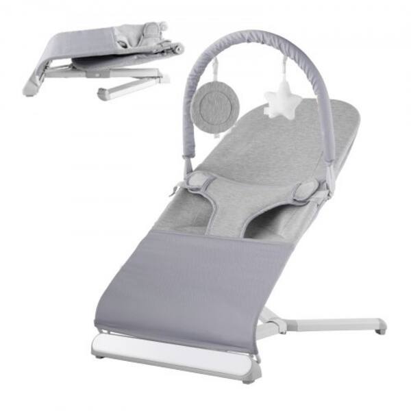 slide 1 of 1, Baby Bouncer Folding Bouncer Seat Chair for Babies 0-9 Months with Toy Bar