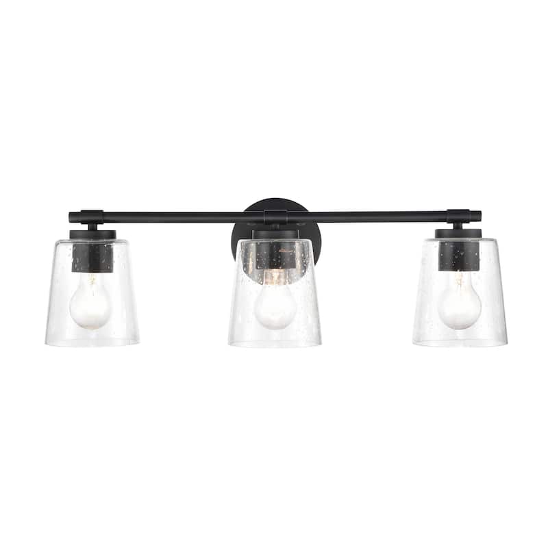 Millennium Lighting 3 Light Bathroom Vanity Fixture with Clear Seeded Glass Shades