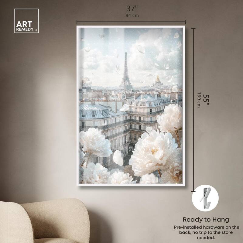 Peonies Over Paris Shadowbox by Art Remedy