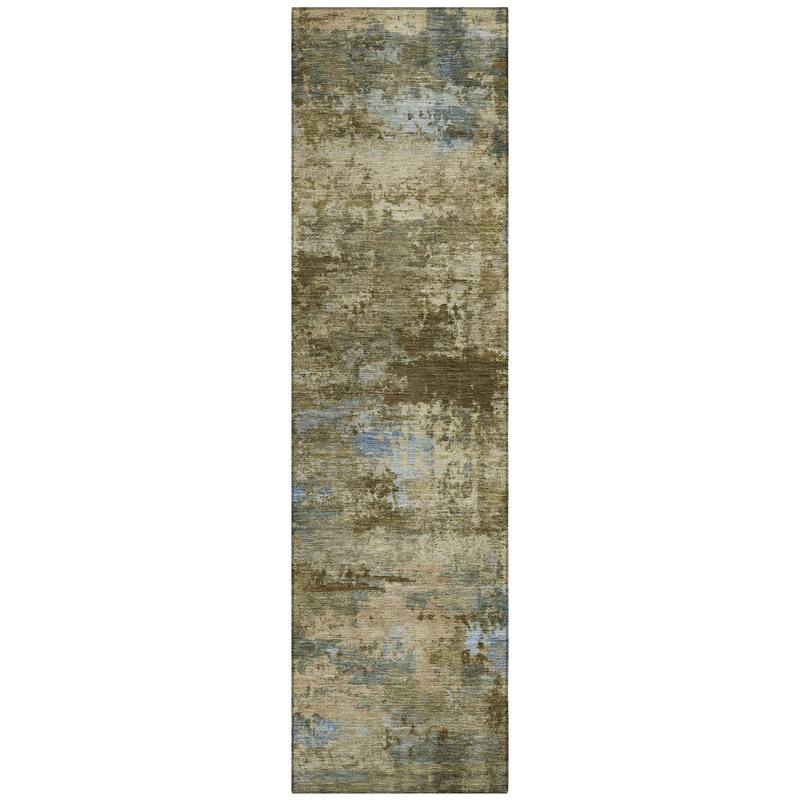 Machine Washable Indoor/ Outdoor Modern Solid Chantille Rug