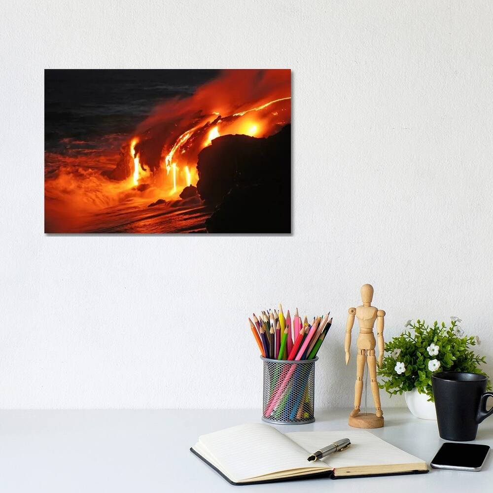 iCanvas "Kilauea Lava Flow Sea Entry, Big Island, Hawaii III" by Martin Rietze Canvas Print