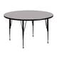 preview thumbnail 1 of 7, 48'' Round Thermal Laminate Activity Table - Adjustable Short Legs - 48"D x 48"W x 16.125" - 25.125"H Gray