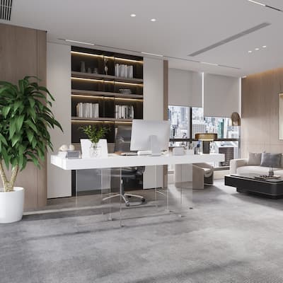 Flexi Space Glass-Legged Table PC Working Desk Design Work and Home