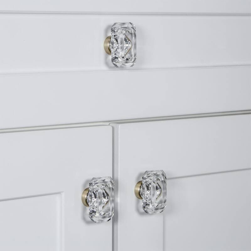 Grandeur BAGU-CRYS-KNOB-LG Baguette 1-3/4” Luxury Solid Crystal
