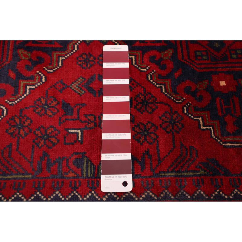 ECARPETGALLERY Hand-knotted Finest Khal Mohammadi Red Wool Rug - 3'1 x 7'0
