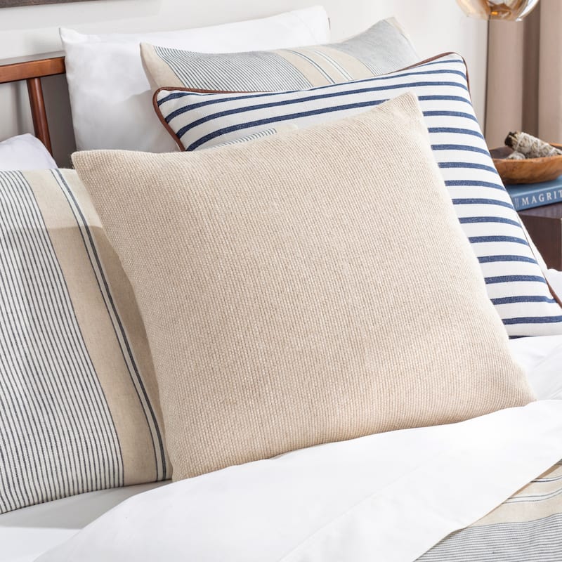 Hillan Simple Mixed Fabrics Woven Throw Pillow - 14"H x 22"W - Polyester