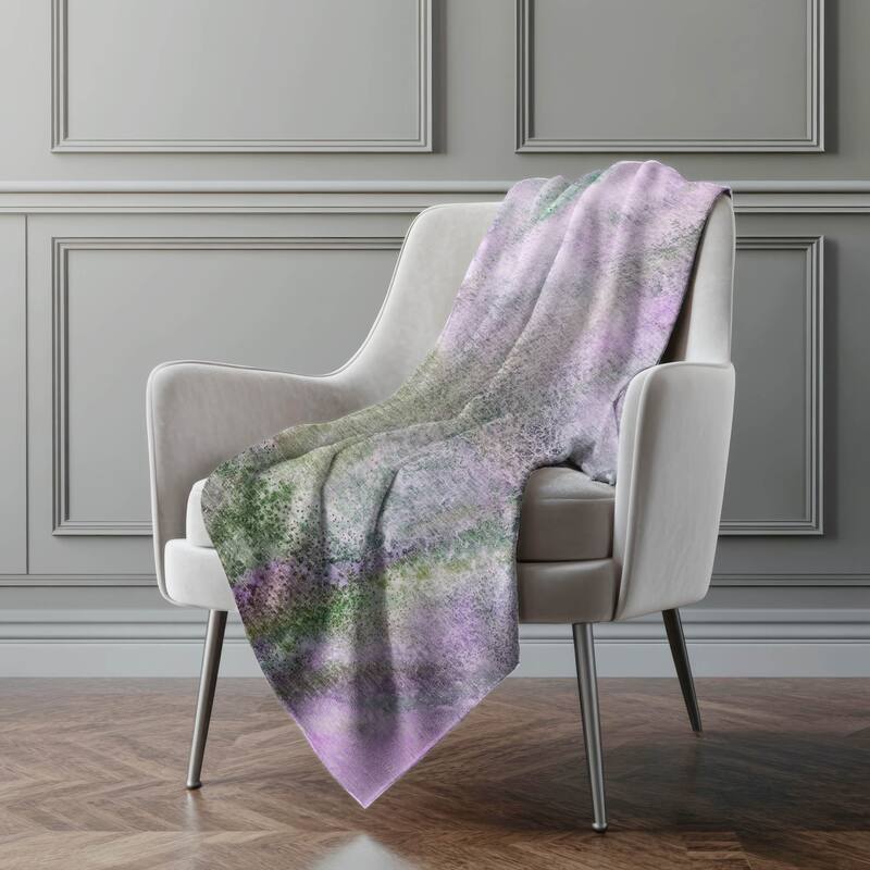 Premium Machine Washable Contemporary Glam Sherpa Throw Blanket - Purple - 4'2" x 5'10"