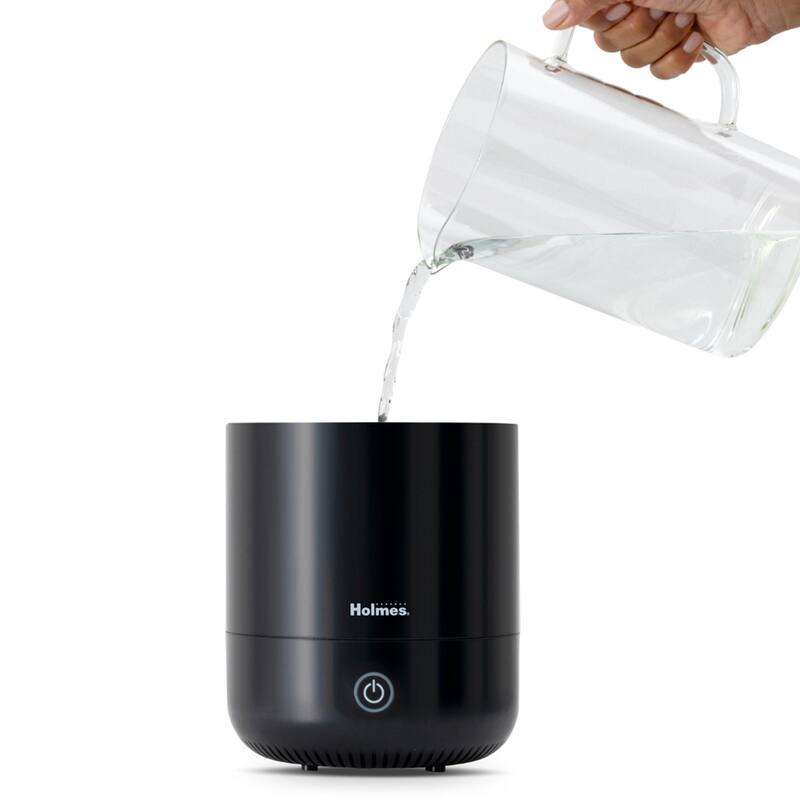 Ultrasonic 0.36 Gallon Cool Mist Top Fill Antimicrobial Humidifier in Black