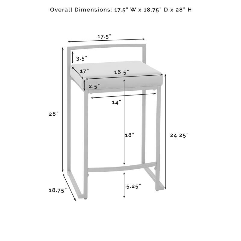 Crosley Harlowe 2Pc Counter Stool Set - 18.75"d x 17.5"W x 28"h