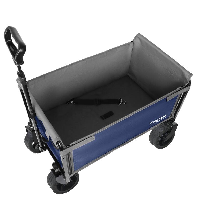 Upgraded 18" Wide Wheels, All-in-One Convertible Folding Trolley with Full-Side Opening & Dog Leash, 220Lbs Capacity for Camping