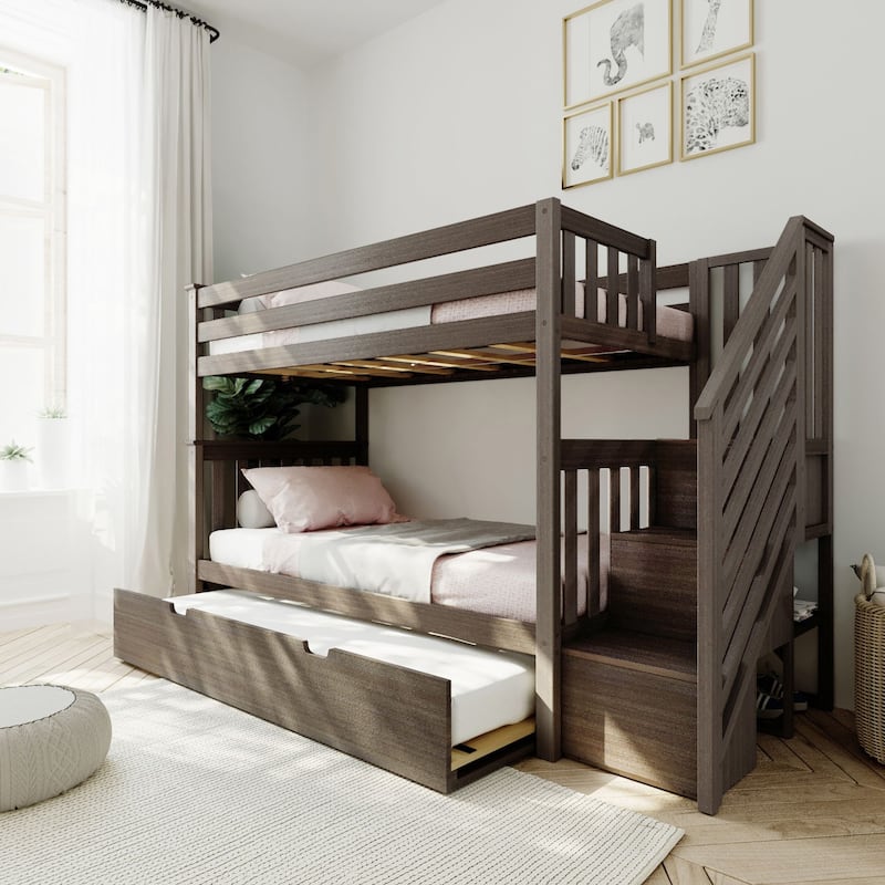 Max and Lily Twin over Twin Staircase Bunk with Trundle