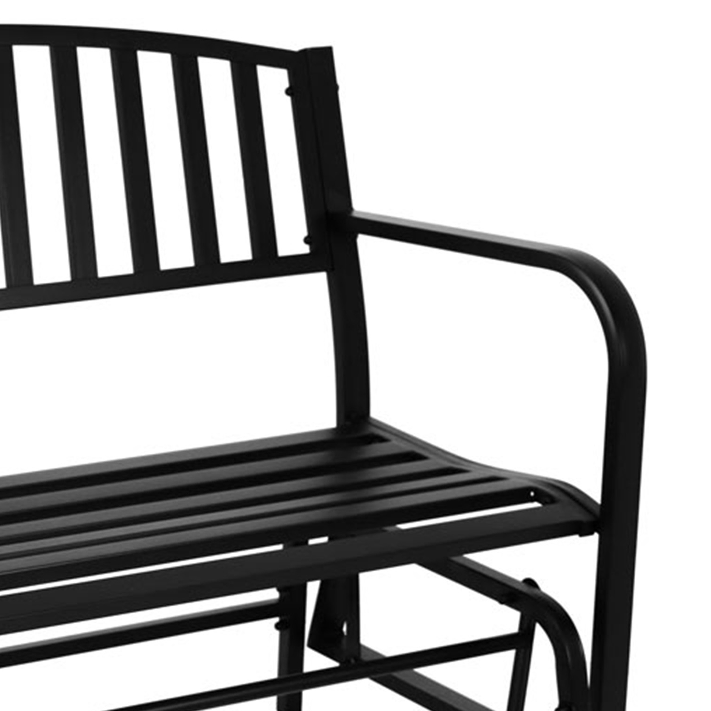 Sunnydaze 2 Person Black Steel Metal Outdoor Patio Garden Glider