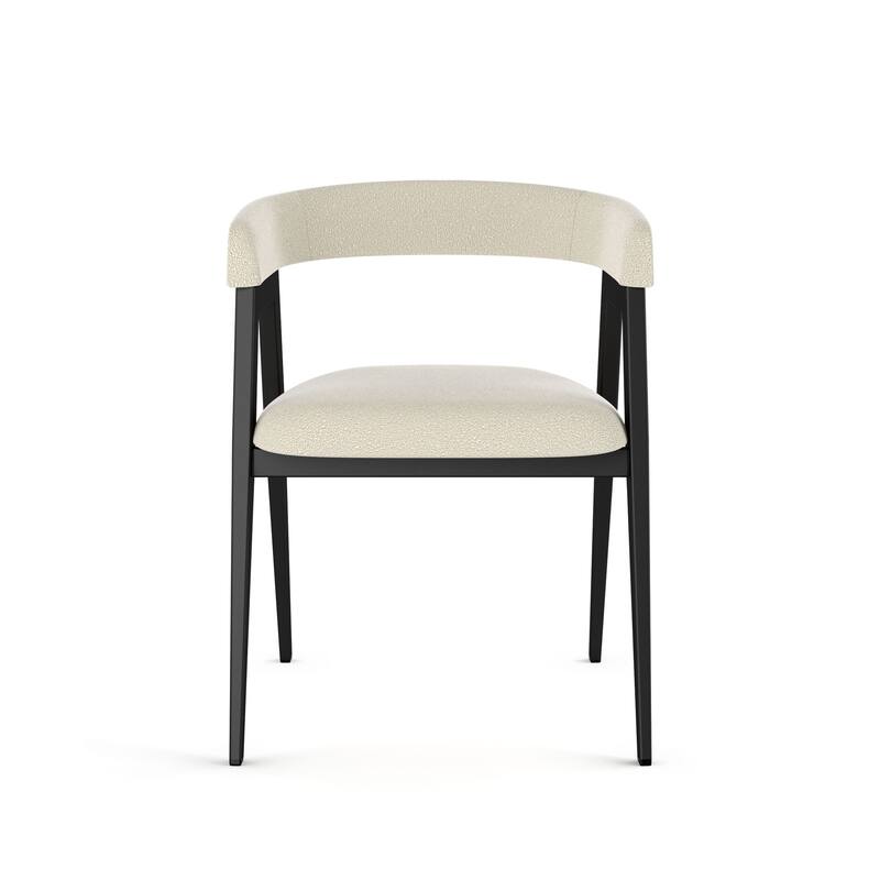 Amisco Caris Upholstered Dining Chair with Arms and Metal Legs
